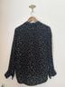 Theory 100% Silk Floral Black Yellow Long Sleeve Button-Down Shirt Size M - photo 3