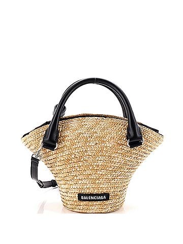Balenciaga Basket Tote Woven Raffia Small (view 1)