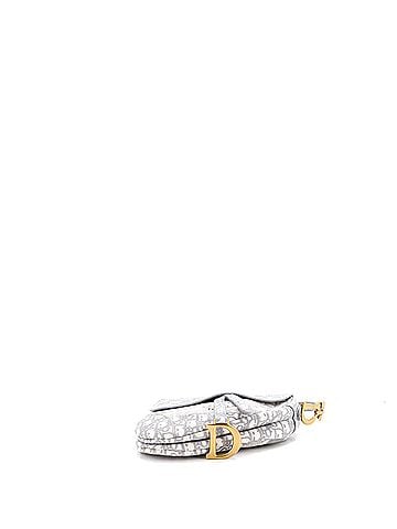 Christian Dior Saddle Handbag Logo Embroidered Oblique Canvas Medium (view 2)