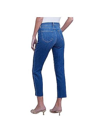 L'Agence Sada Cropped Slim Straight  in Toledo Blue Jeans (view 2)