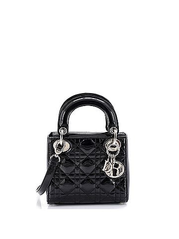 Christian Dior Lady Dior Bag Cannage Quilt Patent Mini (view 1)