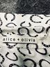Alice + Olivia 100% Silk Print White Black Short Sleeve Blouse Size L - photo 3