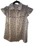 Alice + Olivia 100% Silk Print White Black Short Sleeve Blouse Size L - photo 1