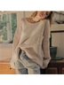 Joah Brown Solid Ivory Pullover Sweater One size - photo 4