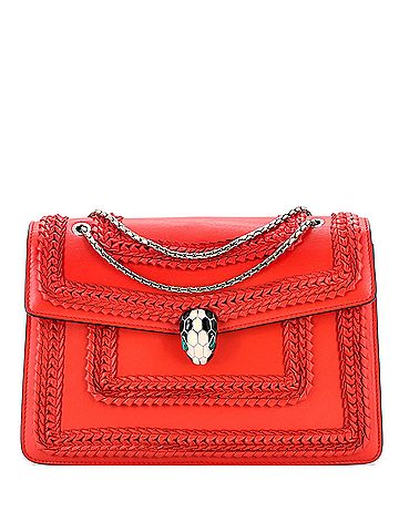 Bvlgari Serpenti Forever Square Shoulder Bag Plisse Leather Medium (view 1)