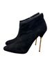 Stuart Weitzman 100% Suede Black Gold Ankle Boots Size 9 1/2 - photo 5
