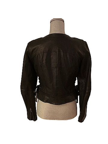 Nanette Lepore Leather Moto Jacket w/corset detail Jacket (view 2)