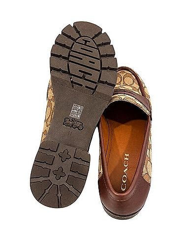 Coach Colleen Signature Jacquard Lug Sole Penny Loafer Heels Heels (view 2)
