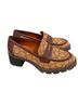 Coach Print Brown Tan Gold Heels Size 11 - photo 1