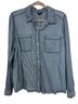 Torrid 100% Tencel Blue Long Sleeve Button-Down Shirt Size 0X - photo 1