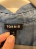 Torrid 100% Tencel Blue Long Sleeve Button-Down Shirt Size 0X - photo 3