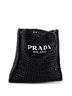 Prada 100% Raffia Black White Triangle Logo Open Tote Raffia One size - photo 1