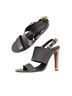 Tory Burch 100% Leather Print Brown Gold Heels Size 8 (wide) - photo 4