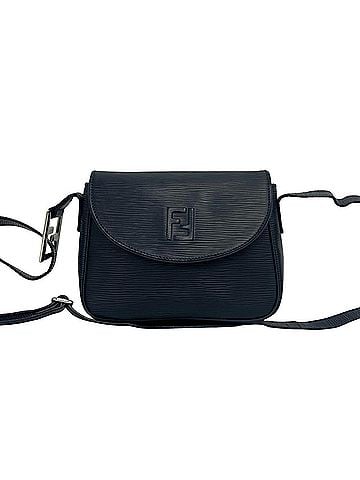 Fendi FENDI Vintage FF Logo Epi Leather Shoulder Bag/Pouch/Sacoche, Navy Blue, 36874 (view 1)
