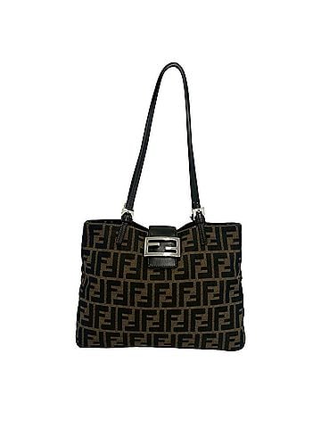 Fendi FENDI Vintage Zucca FF Pattern Canvas Leather Shoulder Bag Tote Brown Black 36690 (view 1)