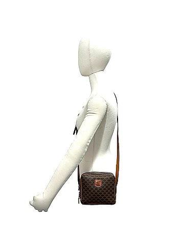 Céline CELINE Vintage Macadam Blazon Pattern Leather Shoulder Bag/Pochette/Sacoche, Brown 30552 (view 2)