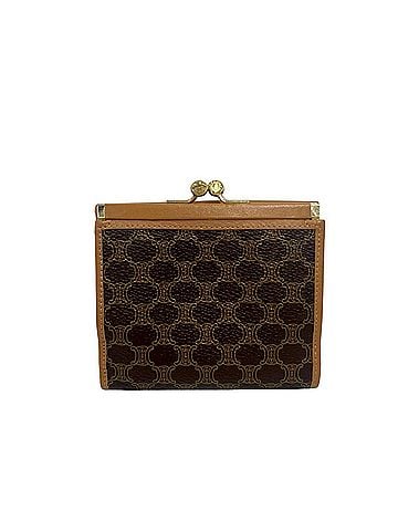 Céline CELINE Vintage Logo Ring Hardware Macadam Pattern Leather Tri-fold Wallet Brown 27364 (view 2)