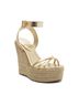 Schutz Gold Alexandra Wedge Sandal Size 10 - photo 2