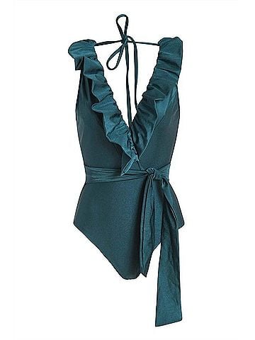 PatBO Plunge Ruffle One-Piece Swimsuit (view 1)