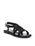 XTI Black Women's Braided Flat Sandals Size 5 - photo 1