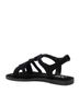 XTI Black Women's Braided Strap Flat Sandals Size 8 - photo 2