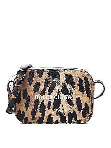 Balenciaga Women's Calfskin Logo Printed Leopard Xs Everyday Camera Bag (view 1)