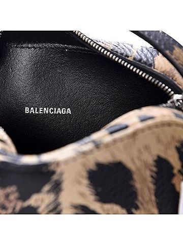Balenciaga Women's Calfskin Logo Printed Leopard Xs Everyday Camera Bag (view 2)