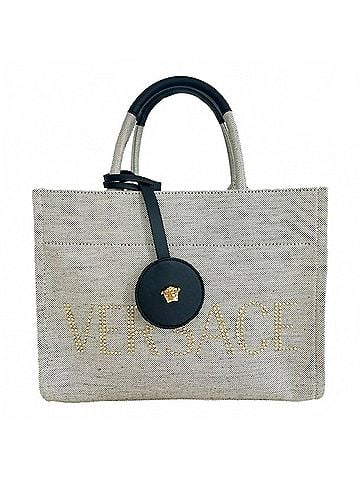 Versace Women's Canvas Studded Logo Mini Tote Bag (view 1)
