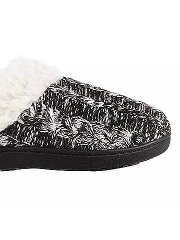 Isotoner Women's Chunky Cable Knit Erin Hoodback Slippers - Size: 7.5-8 (view 2)