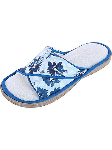 Isotoner Women's Cotton Floral Keilly Slide With Enhanced Heel Cushion - Size: 9-10 (view 2)