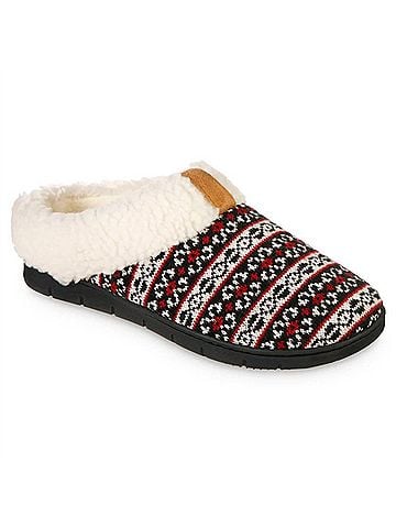 Isotoner Women's Fairisle Knit Braelyn Clog Slippers - Size: 6-7 (view 2)