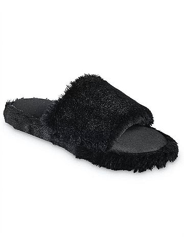 Isotoner Women's Faux Fur And Satin Tabby Slipper - Size: 7.5-8 (view 1)