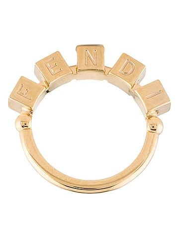 Fendi Women's Fendigraphy Letters Medium Metal Ring (view 2)