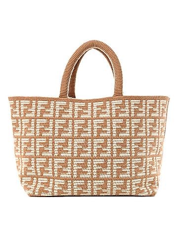 Fendi Women's Ff Cammello Knitted Cashmere Large Shopper Tote Bag (view 1)