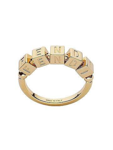 Fendi Women's Fendigraphy Letters Small Metal Ring (view 1)