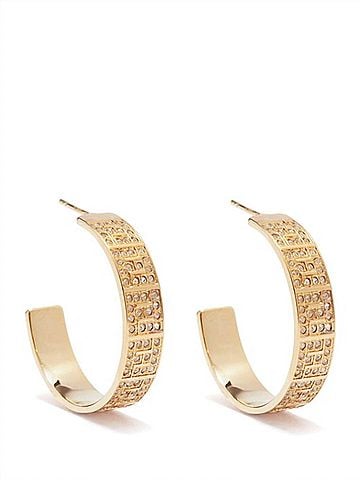 Fendi Women's Ff Crystal Embellished Hoop Earrings (view 1)