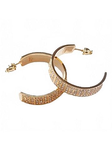 Fendi Women's Ff Crystal Embellished Hoop Earrings (view 2)