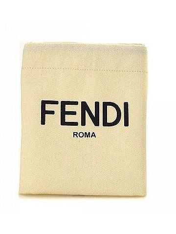 Fendi Women's Ff Logo Pebbled Calf Leather Card Case Wallet (view 2)