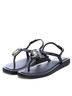 XTI Black Women's Flat Diamond Sandals Size 5 - photo 4