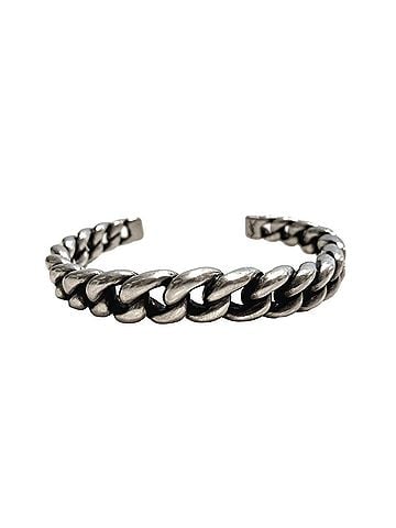 Saint Laurent Women's Gunmetal Chain Link Cuff Bracelet (view 1)