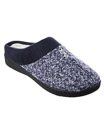Isotoner Women'S Heathered Knit Jessie Hoodback Slippers - Size: 6.5 - 7 (view 1)