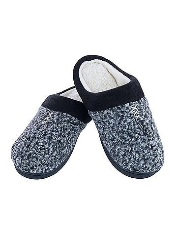 Isotoner Women'S Heathered Knit Jessie Hoodback Slippers - Size: 6.5 - 7 (view 2)