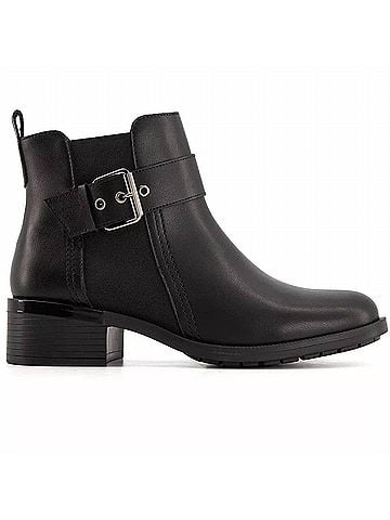 Andrea Women's Leather Booties With Elastic Side And Buckle (view 1)