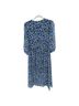 Saint + Sofia 100% Polyester Damask Blue Purple Casual Dress Size 8 - photo 2