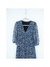 Saint + Sofia 100% Polyester Damask Blue Purple Casual Dress Size 8 - photo 4