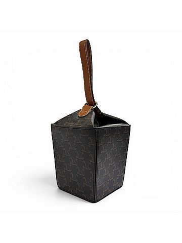 Céline CELINE 19714 Strap Box Triomphe Canvas Handbag, Tan Brown, Made in Italy, Women's, Highly Recommended ? (view 1)