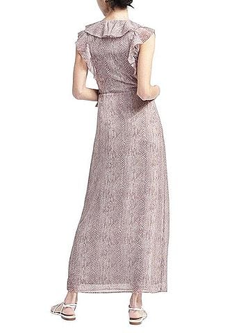 Banana Republic Snakeprint Rufflewrap Casual Dress (view 2)