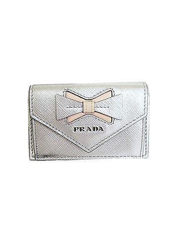 Prada Women's Ribbon Saffiano Metallic Leather Trifold Wallet (view 1)