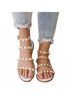 Qupid White Women's Studded Strappy Sandals Size 10 - photo 3