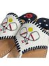 Jack Rogers 100% Leather Print Red White Yellow Sandals Size 6 - photo 2